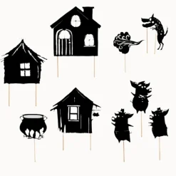 Moulin Roty Age 7 & 8|Age 5 & 6^3 Little Pigs Shadow Puppets