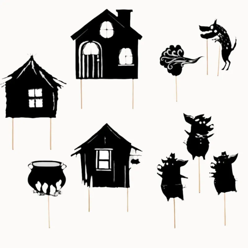 Moulin Roty Age 7 & 8|Age 5 & 6^3 Little Pigs Shadow Puppets