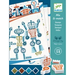 Djeco Art / Craft|Age 7 & 8^Alien Robots Stamping Set