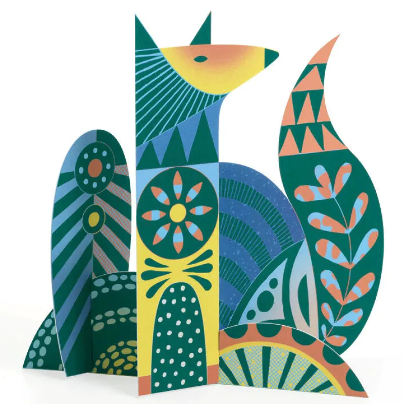 Djeco Art / Craft|Age 9 & 10^Animal Folk 3-D Scratch Cards