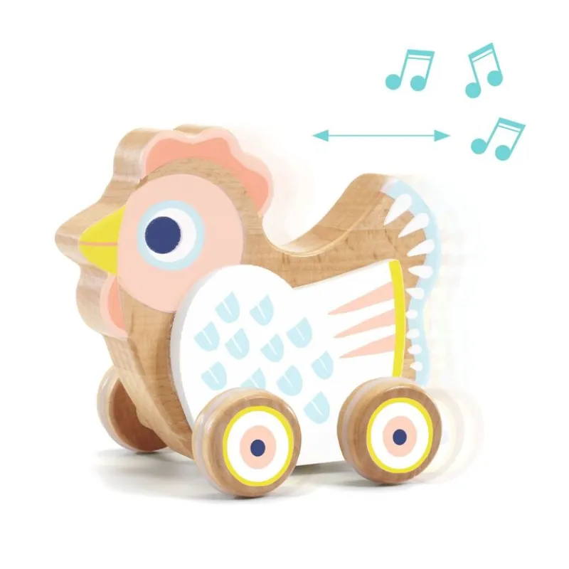 Djeco Early Learning|Musical / Auditory^BabySing Hen on Wheels