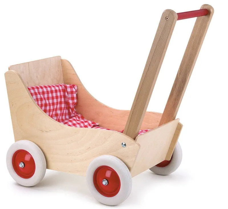Egmont Toys Role Play|Dolls^Beechwood Pram + Red Gingham Bedding