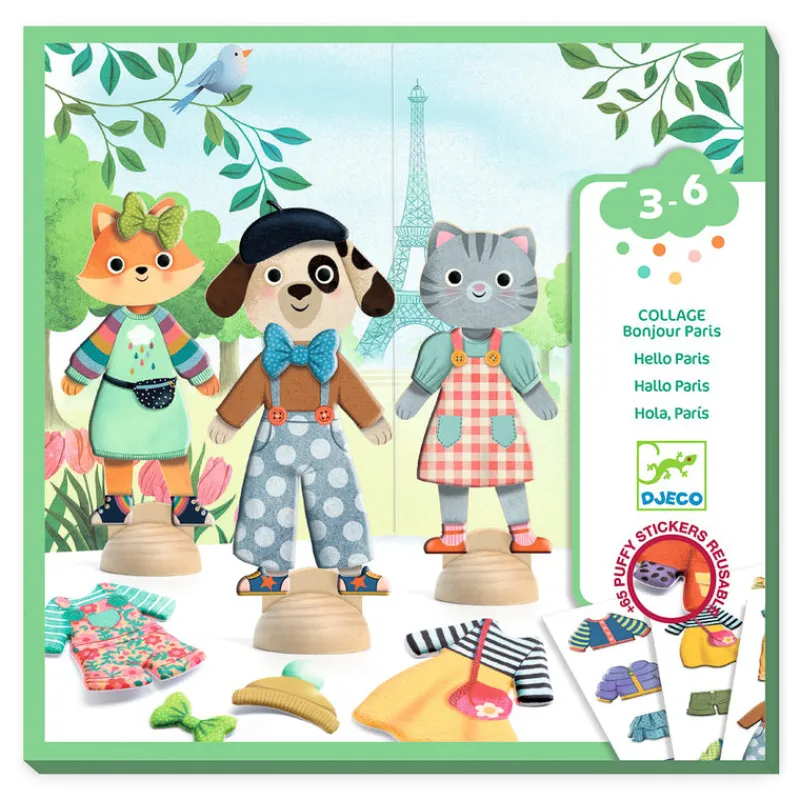 Djeco Stickers / Transfers|Art / Craft^Bonjour Paris Collage Set