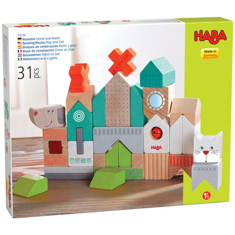 Haba Wooden Blocks|Construction^Building Blocks Dog and Cat