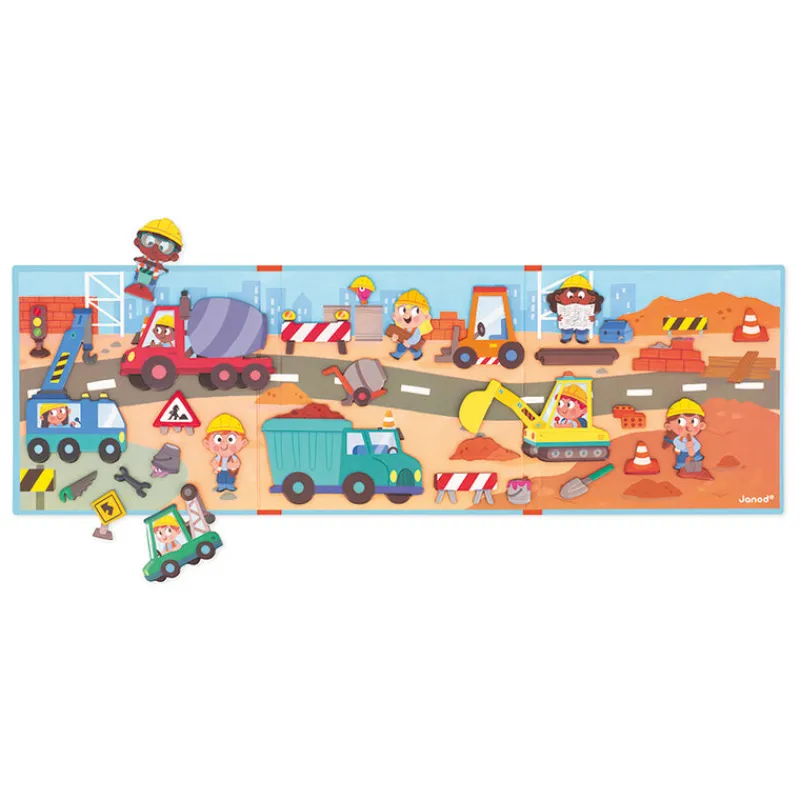 Janod Age 5 & 6|Age 4^Building Site Magnetic Story