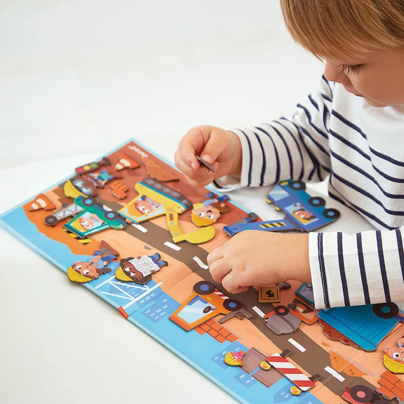 Janod Age 5 & 6|Age 4^Building Site Magnetic Story