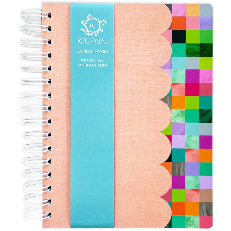 Rhicreative Stationery|Art / Craft^Check Pattern Peach Scallop Journal