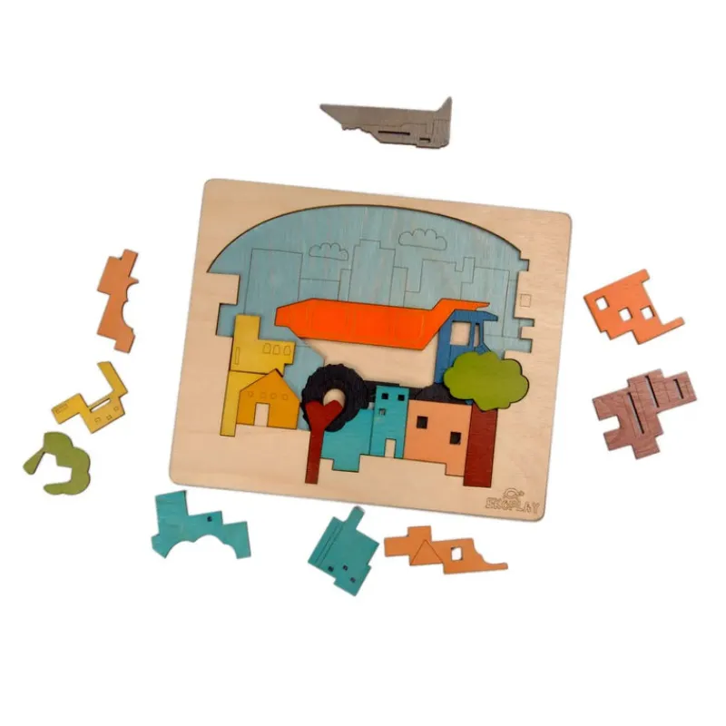 Ekoplay Wooden Puzzles|Age 5 & 6^City Construction Layer Puzzle
