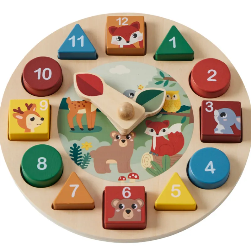 Zookabee Wooden Puzzles|Age 3^Clock Number & Shape Sorter