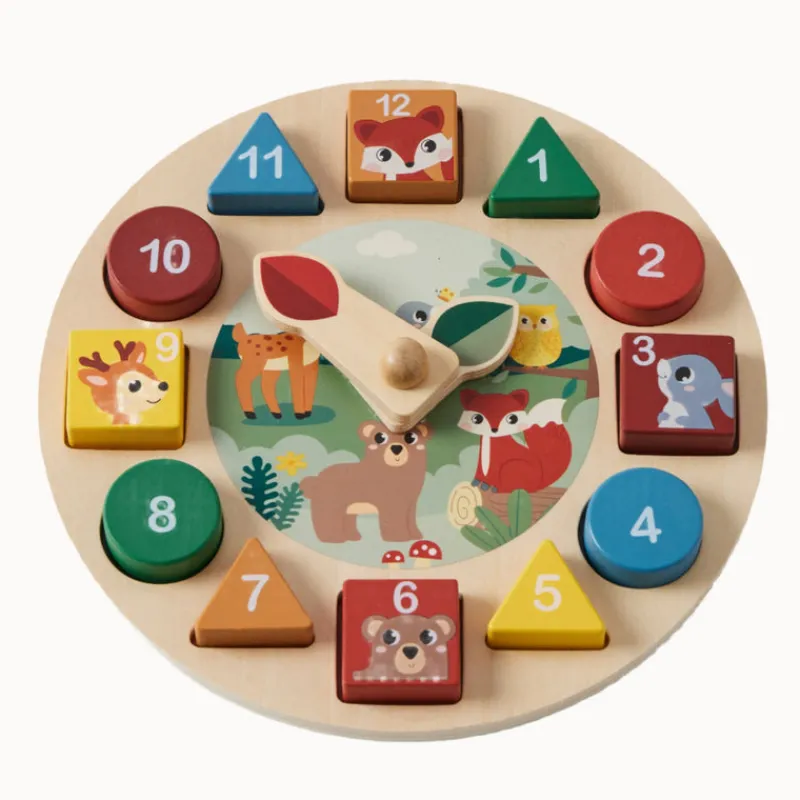 Zookabee Wooden Puzzles|Age 3^Clock Number & Shape Sorter