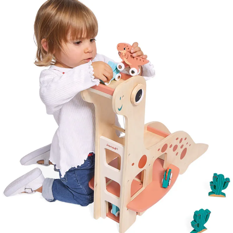 Janod Wooden Vehicles|Vehicles / Cars / Trucks^Dino Garage Playset