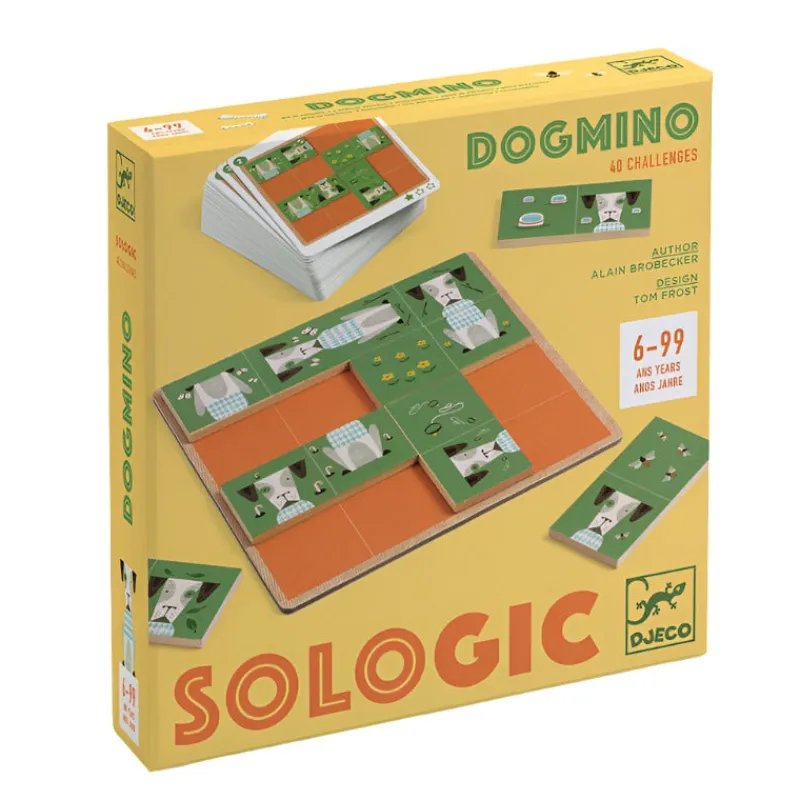 Djeco Wooden Puzzles|Games^Dogmino Patience Game (40 Challenges)