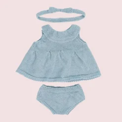 Miniland Dolls Dolls|Dolls^Dolls Knitted Blue Dress Set (38cm dolls)