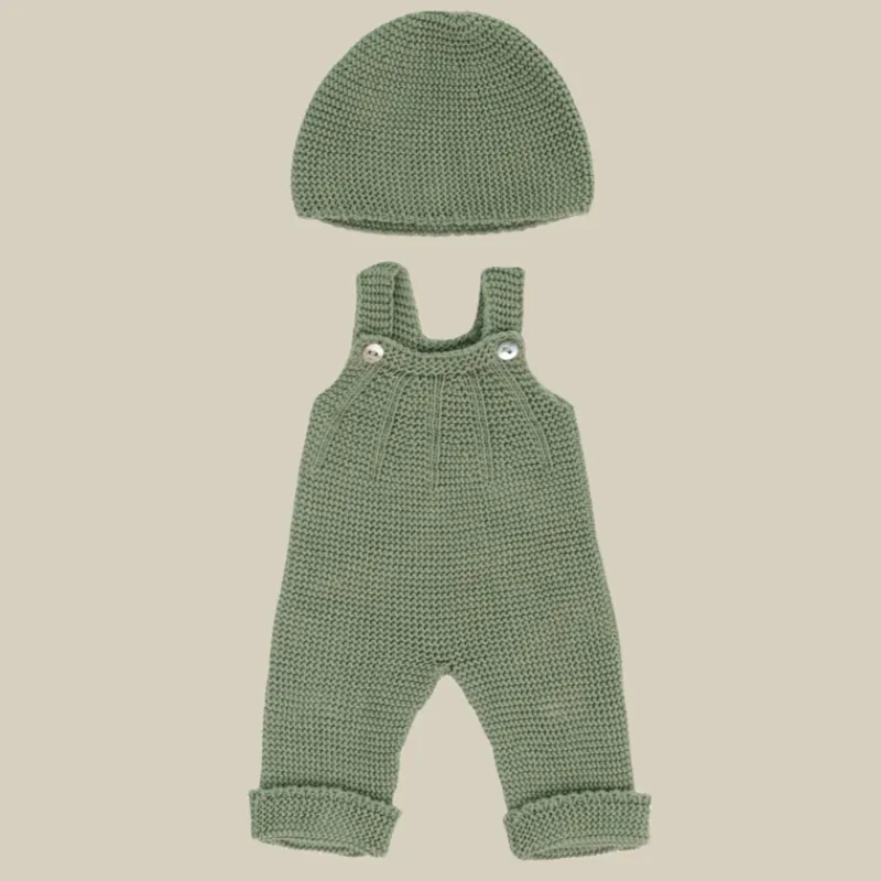 Miniland Dolls Dolls|Dolls^Dolls Knitted Overalls + Cap | 38cm dolls