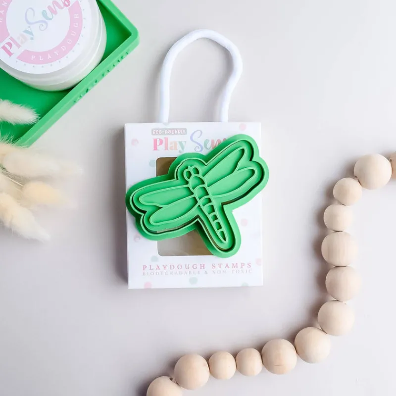 Play Sense Age 7 & 8|Age 5 & 6^Eco Playdough Stamp | Insects: Dragon Fly