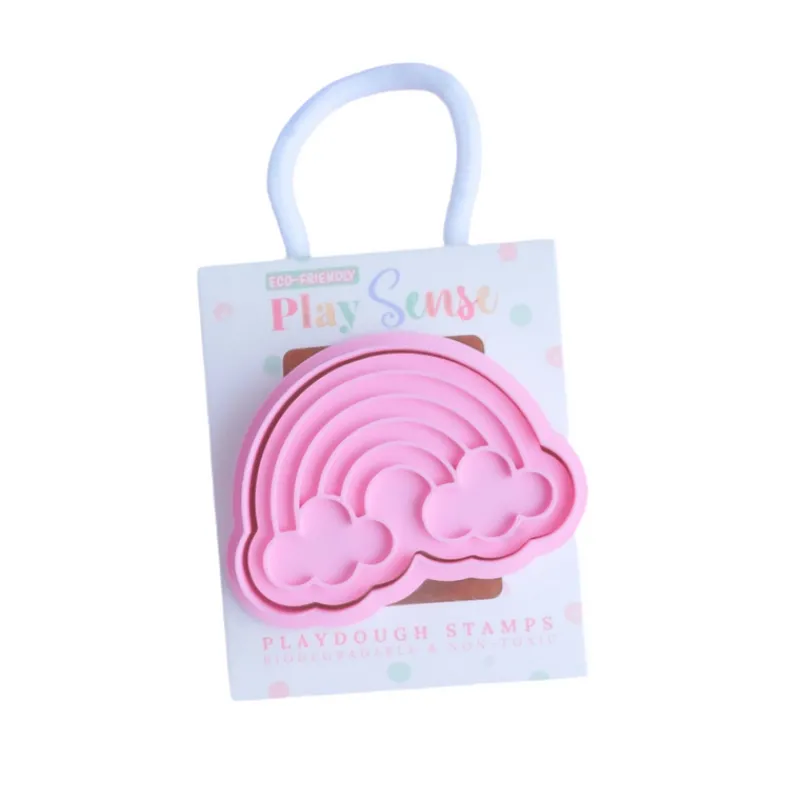 Play Sense Age 7 & 8|Age 5 & 6^Eco Playdough Stamp | Rainbow with cloud