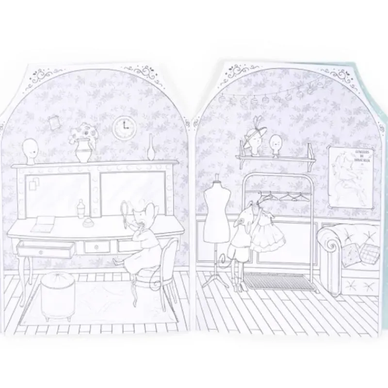 Moulin Roty Stickers / Transfers|Age 7 & 8^Ecole de Danse Colouring Book with Stickers