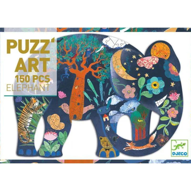 Djeco Jigsaws / Puzzles|Age 7 & 8^Elephant Puzzle Art by - 150-Piece