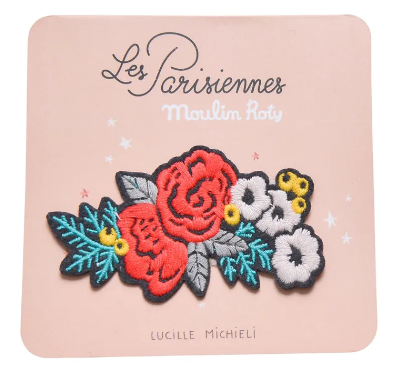 Moulin Roty Age 11 & 12|Age 1^Embroidered Iron-on Patch – Flowers