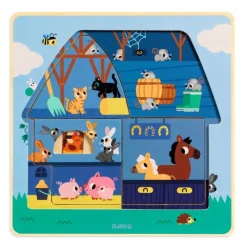 Djeco Wooden Puzzles|Early Learning^Farm Barnyard Puzzle | Wooden