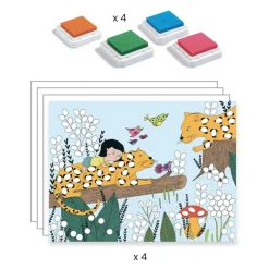 Djeco Art / Craft|Age 5 & 6^Finger Painting Kit - Touch & Paint