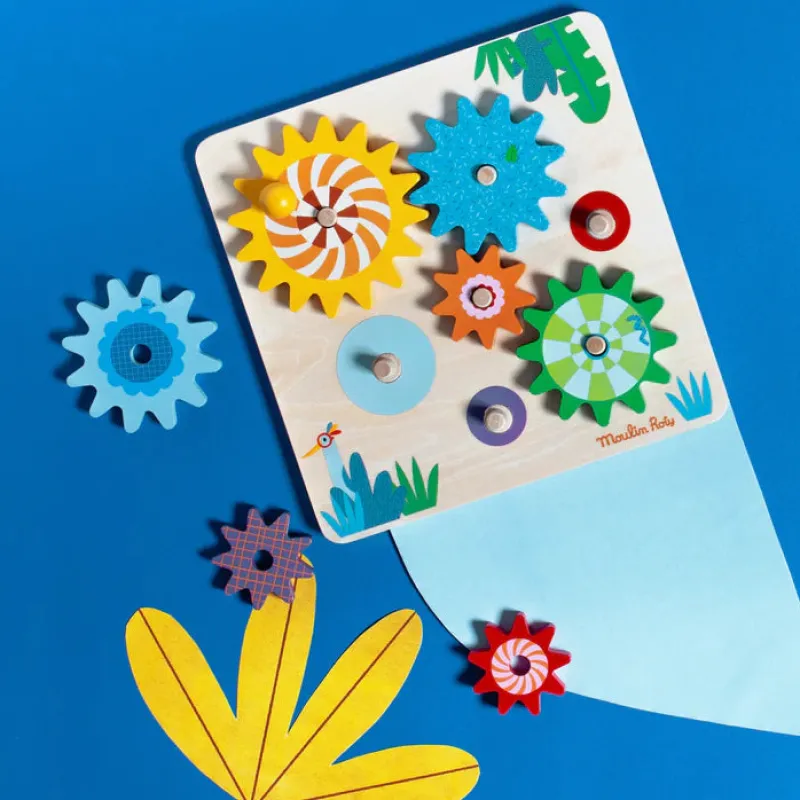 Moulin Roty Wooden Puzzles|Early Learning^Gears and Cogs