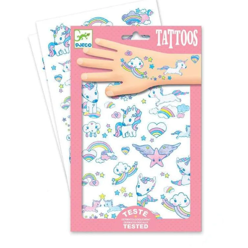 Djeco Stickers / Transfers|Age 7 & 8^Glitter Unicorn Tattoos