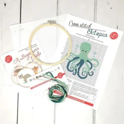 The Crafty Kit Co Art / Craft|Teenager^Green Octopus Cross Stitch Kit