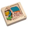 Ekoplay Wooden Puzzles|Early Learning^Jungle Animals 3-Dimensional Layer Puzzle