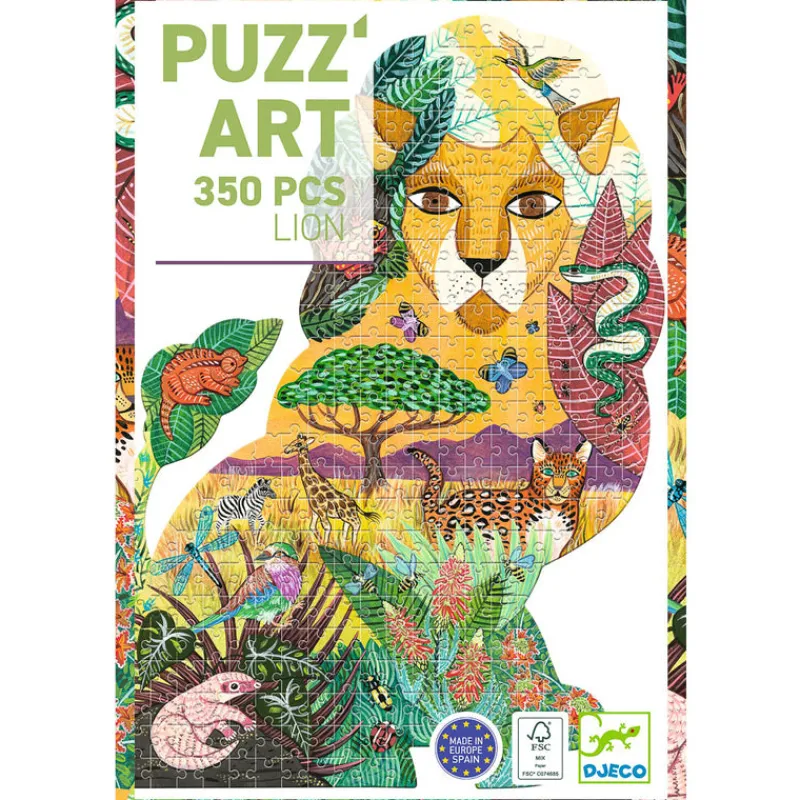 Djeco Jigsaws / Puzzles|Age 9 & 10^Lion Shaped Art Puzzle (350 pc)