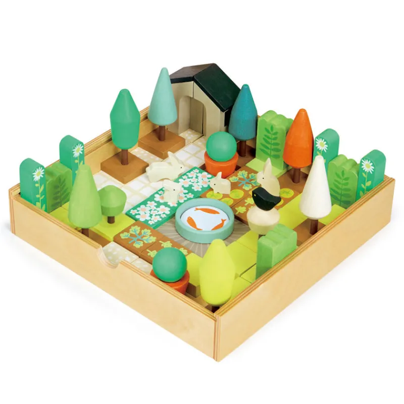 Tender Leaf Toys Wooden Blocks|Small World Play^Little Garden Designer Set (67-Piece Set)