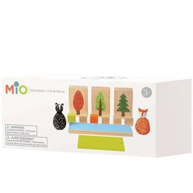 Manhattan Toy Wooden Blocks|Small World Play^MiO Woodland Set - Fox and Skunk