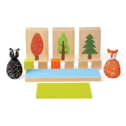 Manhattan Toy Wooden Blocks|Small World Play^MiO Woodland Set - Fox and Skunk