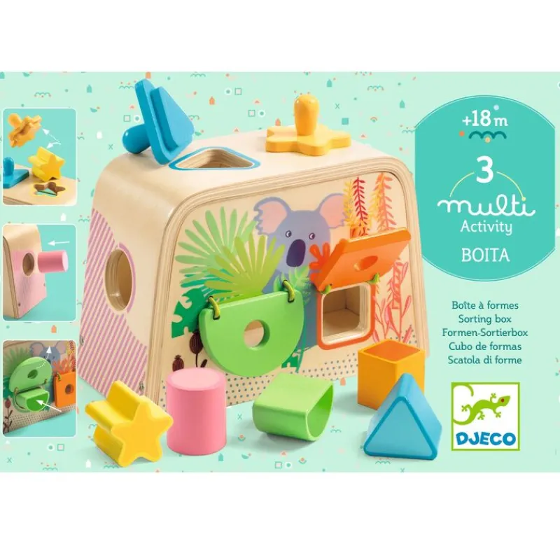 Djeco Early Learning|Stacking / Sorting^Multi Boita Shape Sorter Box