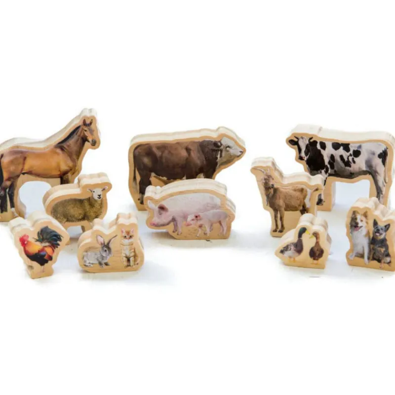 Freckled Frog Small World Play|Age 4^My Wooden Farm Animals Set