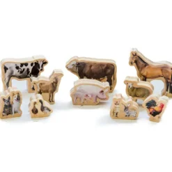 Freckled Frog Small World Play|Age 4^My Wooden Farm Animals Set