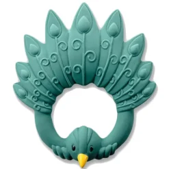 Natruba Sensory Play|Rattles / Clutching^Natural Teether Peacock - Green