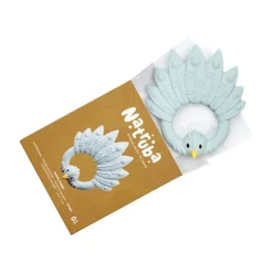 Natruba Sensory Play|Rattles / Clutching^Natural Teether Peacock - Light Blue