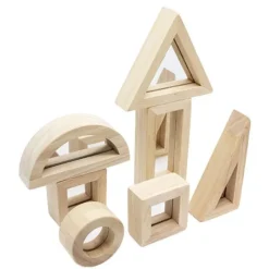 Tickit Wooden Blocks|Building Blocks^Natural Wood Mirror Blocks Set