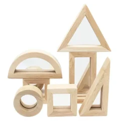 Tickit Wooden Blocks|Building Blocks^Natural Wood Mirror Blocks Set