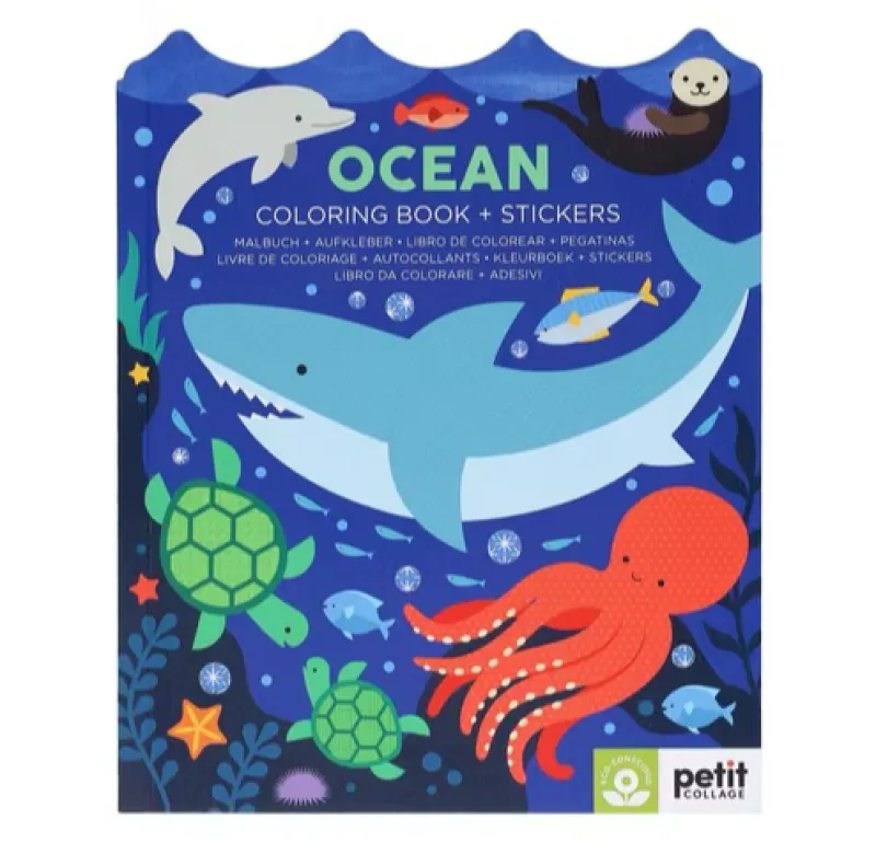 Petit Collage Age 5 & 6|Age 4^Ocean Colouring Book | Stickers