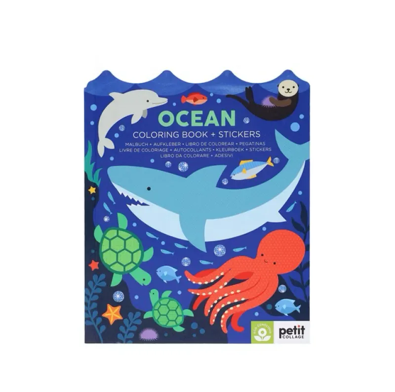 Petit Collage Age 5 & 6|Age 4^Ocean Colouring Book | Stickers
