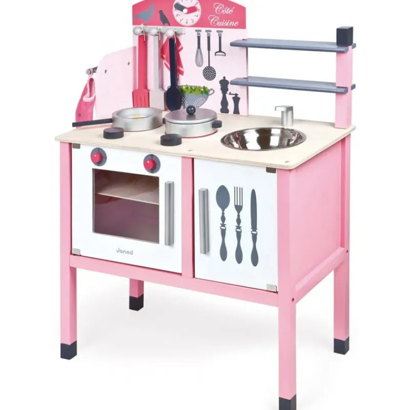 Janod Role Play|Kitchen / Play Food^Pink Maxi Cooker and Accessories