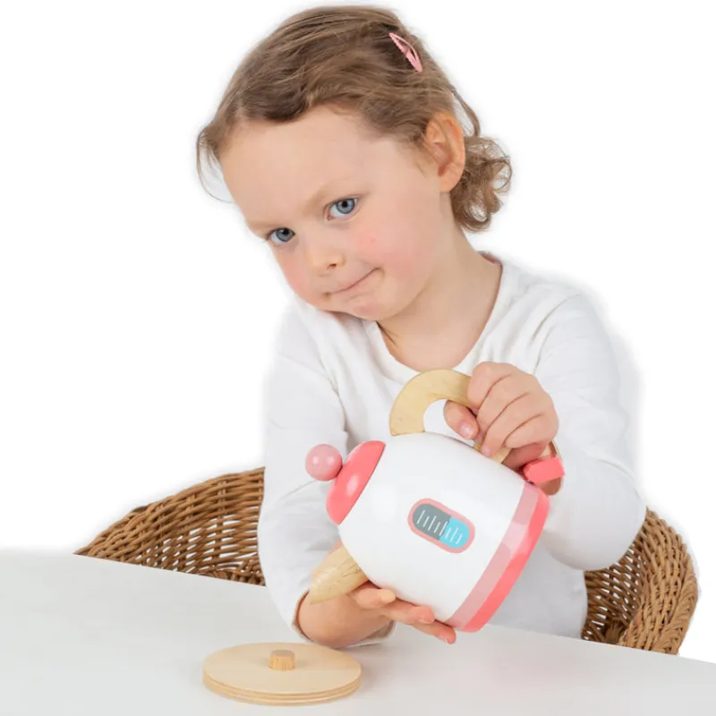BigjigsToys Role Play|Kitchen / Play Food^Pink Wooden Kettle