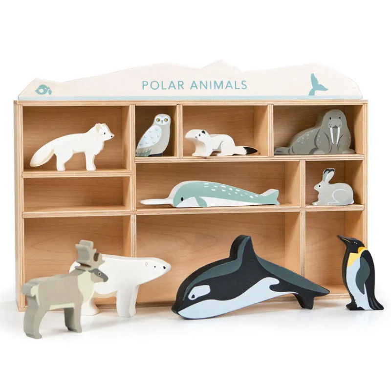 Tender Leaf Toys Small World Play|Age 5 & 6^Polar Animals Display Shelf Set