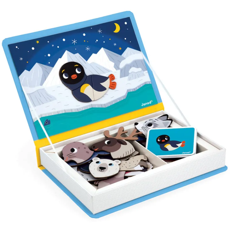 Janod Age 5 & 6|Age 4^Polar Animals Magnetic Book