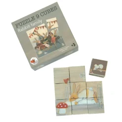 Egmont Toys Wooden Puzzles|Age 4^Rabbit Family Puzzle Cubes