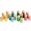 Freckled Frog Wooden Blocks|Small World Play^Rainbow Families (16 Pieces)