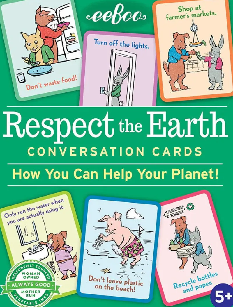 Eeboo Age 5 & 6|Age 4^Respect the Earth Flash Cards