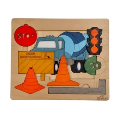 Ekoplay Wooden Vehicles|Wooden Puzzles^Road Under Construction Layer Puzzle
